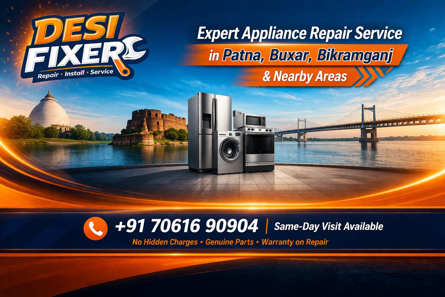 DesiFixer AC, Cooler, Washing Machine, Fridge, and TV Repair Service in Patna