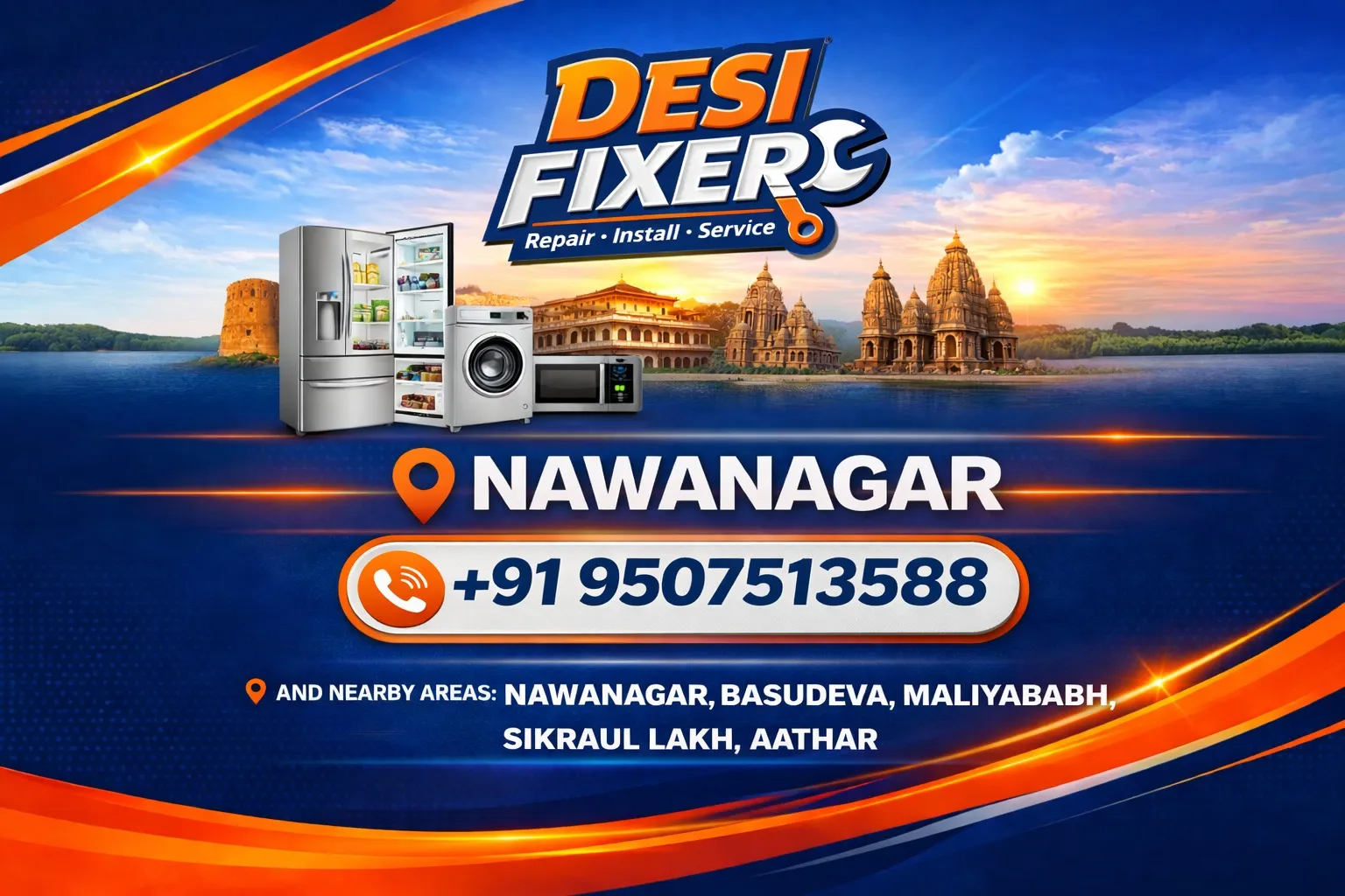 DesiFixer AC, Cooler, Washing Machine, Fridge, and TV Repair Service in Nawanagar